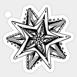 Star Tangles 4 Black Lines - an Aussie Tangle by Heather - See Description Note for Colour Options Sticker